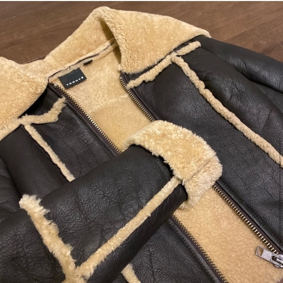 TROUVÉ Genuine Shearling Jacket NWOT - Picture 6 of 8